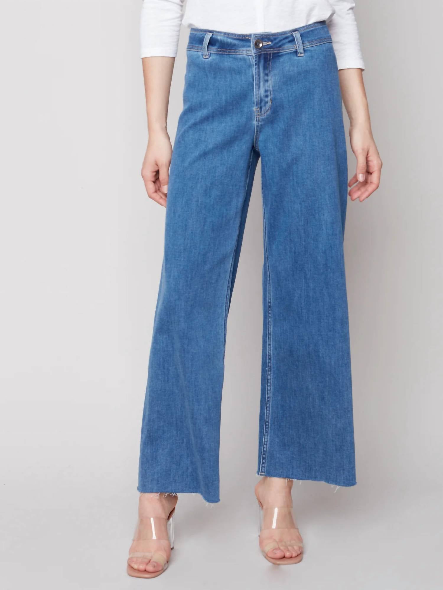 Charlie B - High Rise Wide Leg Denim Jeans