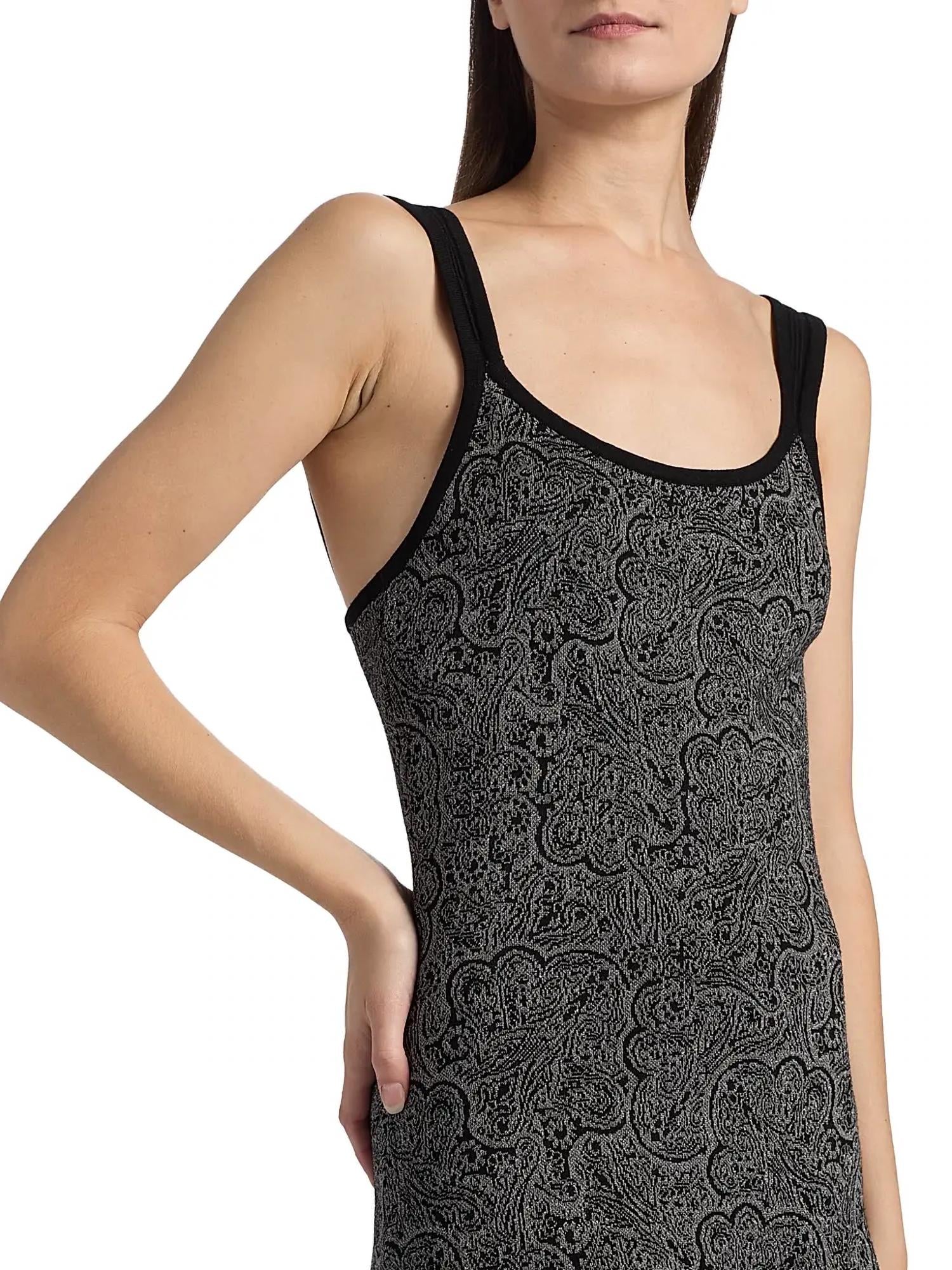 Ramy Brook Lidia Sleeveless Metallic Sweater Mini Dress in platinum jacquard - women's dress - view 4