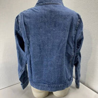 Small Talk Studio - Women's Striped Denim Jacquard Trucker Jacket
