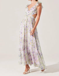 Astr - Primrose Floral Strappy Back Maxi Dress