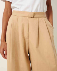 Sessun Rivera Wide Leg Pleated Trousers in jonc - women's pants - view 4