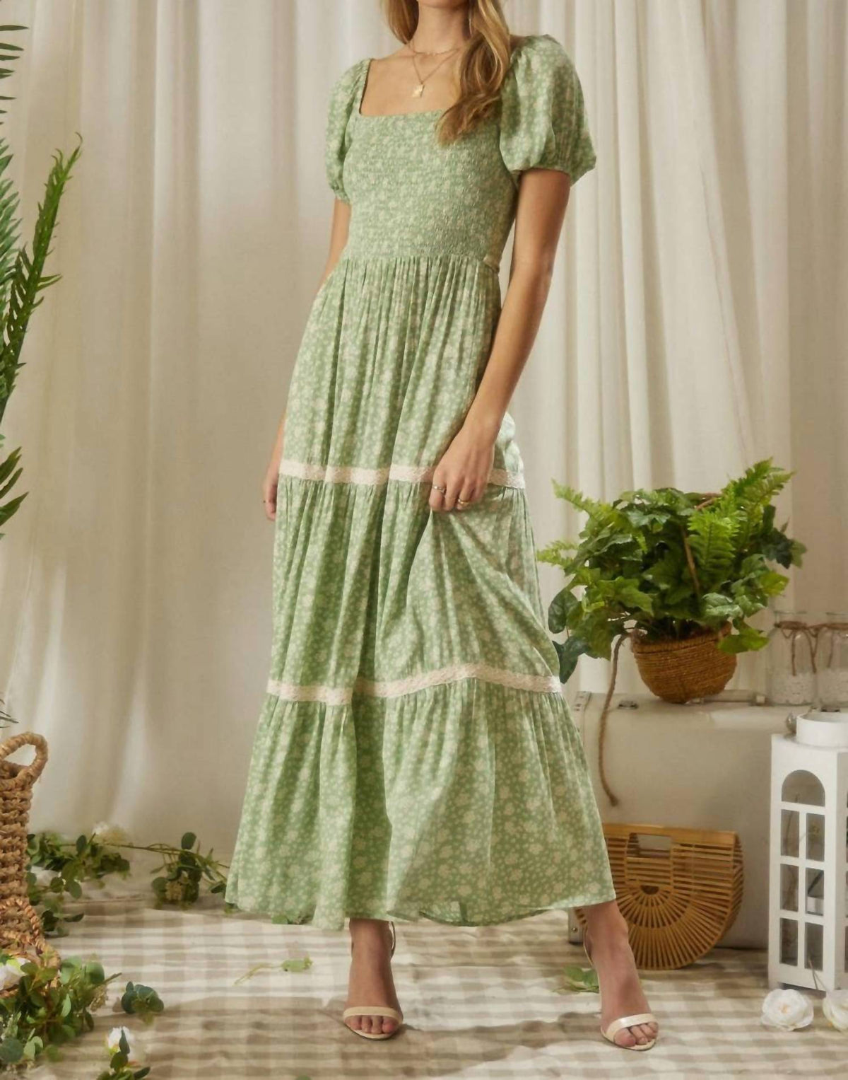 Endless Blu. - Floral Print Maxi Dress