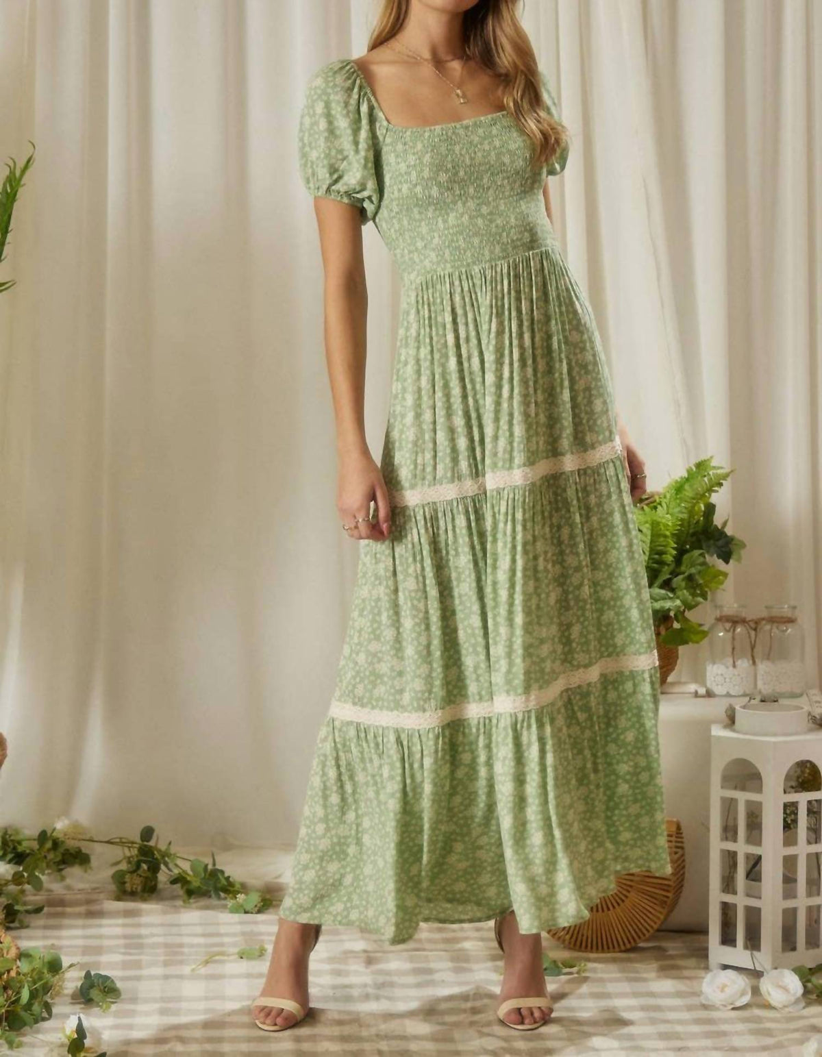 Endless Blu. - Floral Print Maxi Dress
