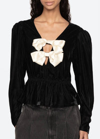 Sea - Seraphine Velvet Long Sleeve Top