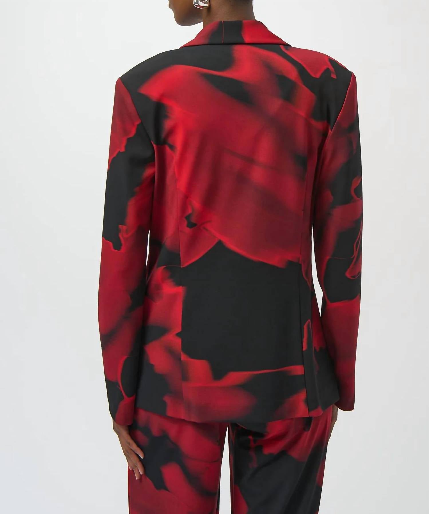 Joseph Ribkoff - Abstract Print Straight Blazer Jacket