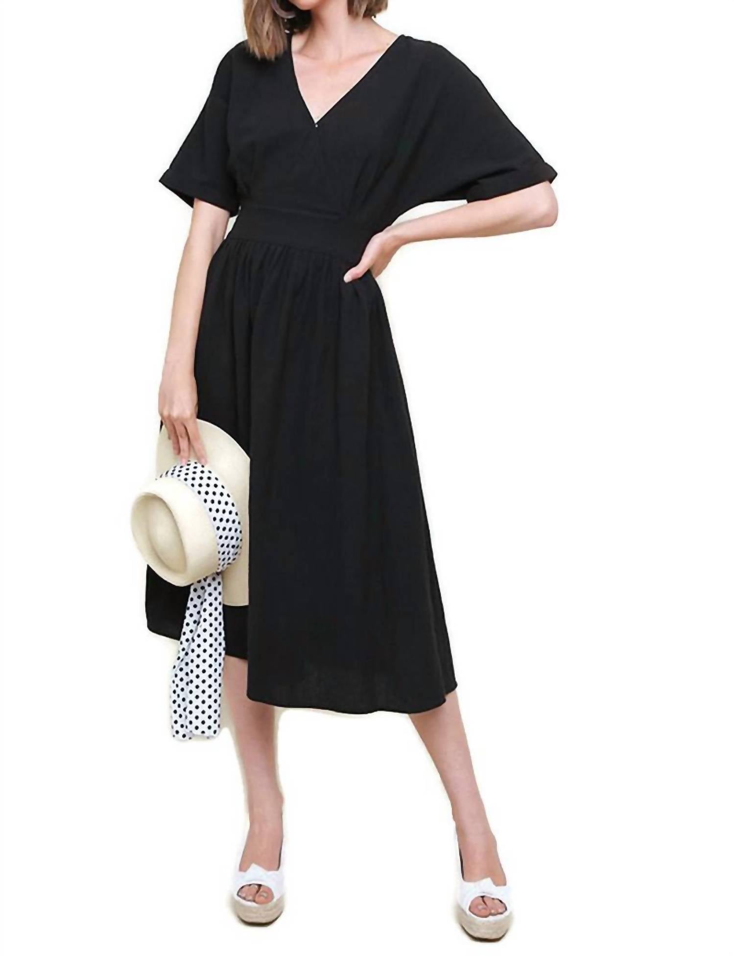 Umgee - Surplice Cotton Midi Dress