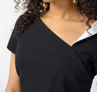 Joseph Ribkoff - Scuba Crepe Asymmetrical Neckline Sheath Dress
