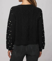 Splendid Demi Pearl Sweater in black 1 - women's sweater - detail view