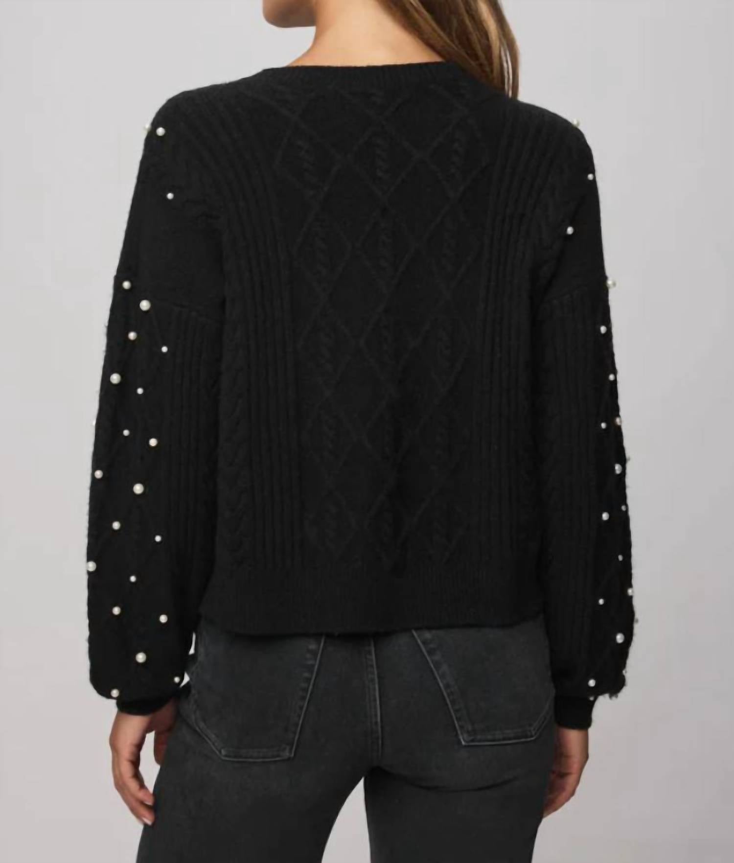 Splendid Demi Pearl Sweater in black 1 - women's sweater - detail view