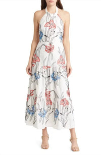 MILLY Hayden Floral Embroidered Dress in white multi - women's dress