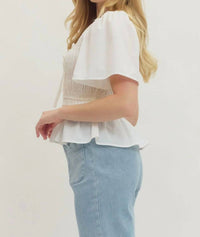 Entro - Smocked Tie Top