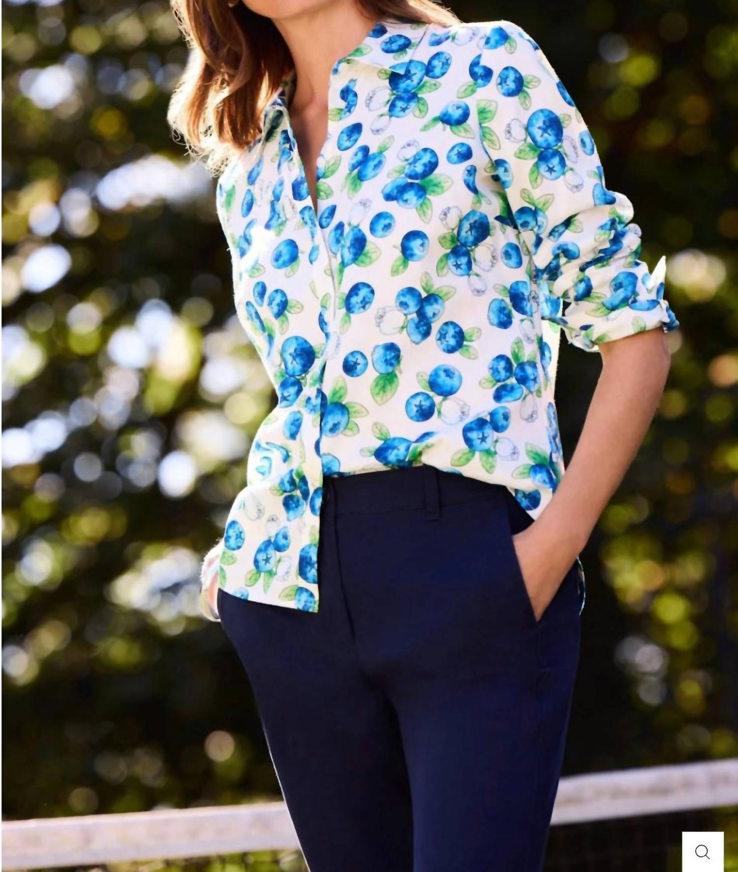 Foxcroft - TIE FRONT BLOUSE