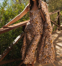 catherine gee Siena Slip Midi Skirt in blush leopard - women's skirt - alternate view