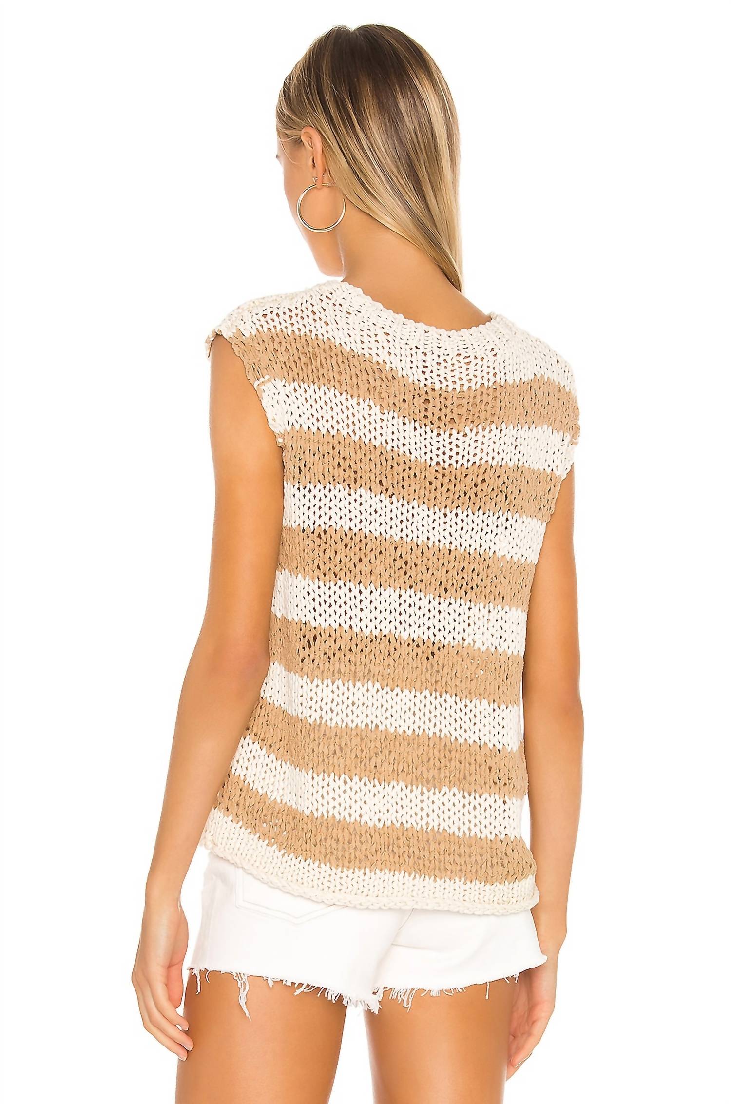 Free People Wave After Wave Top in neutral combo - women's tank top - alternate view