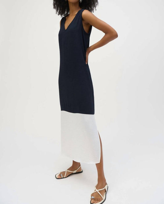 Joseph Ribkoff - Sleeveless V-neck Midi Dress Style 252030