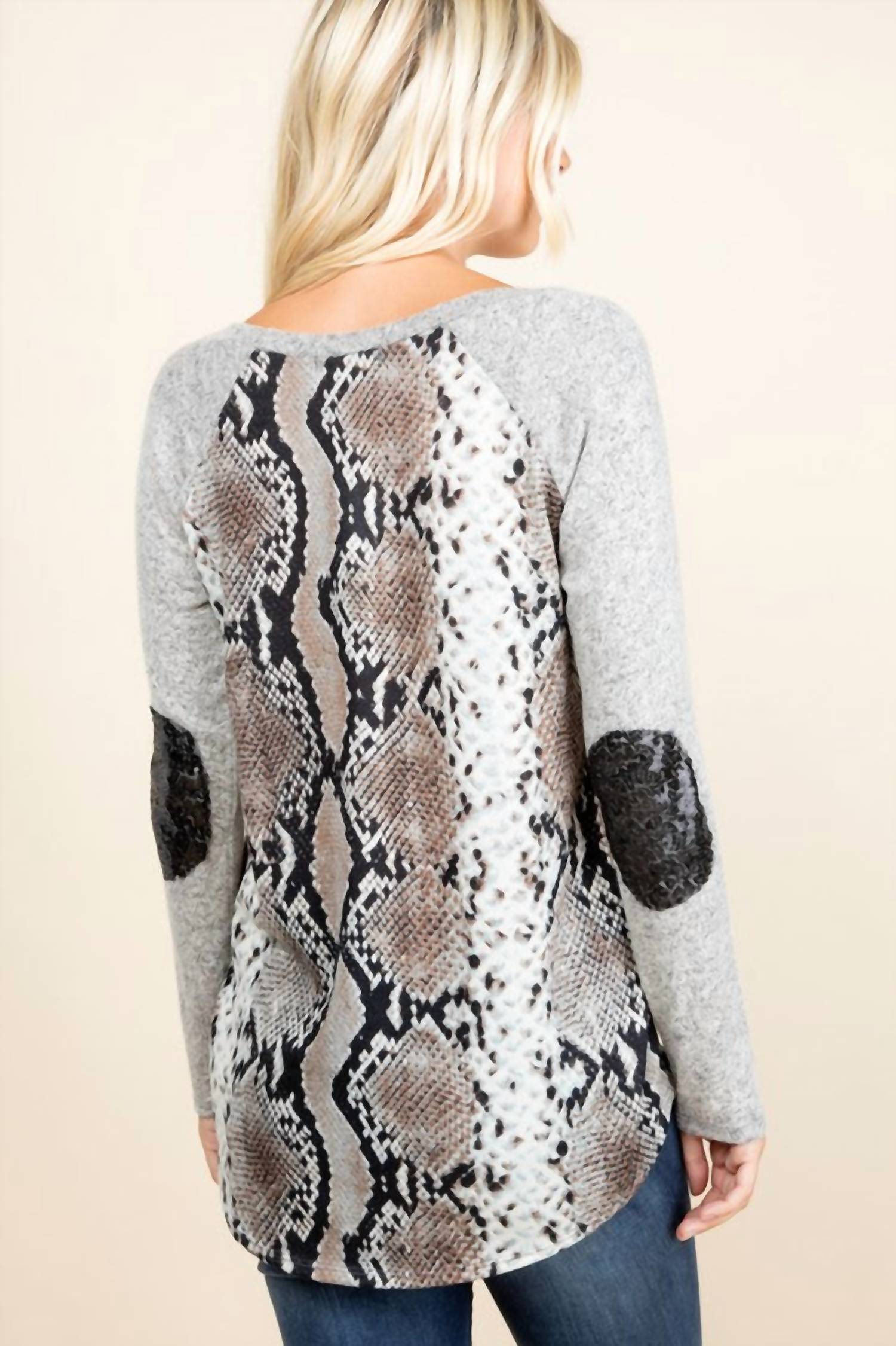 Sunshine & Rodeos - Long Sleeve Snake Skin Shirt
