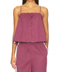 We Wore What - Button Up Boxy Tank Top