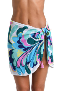 La Blanca - Far Out Feathers Open Swim Pareo Wrap Cover-Up