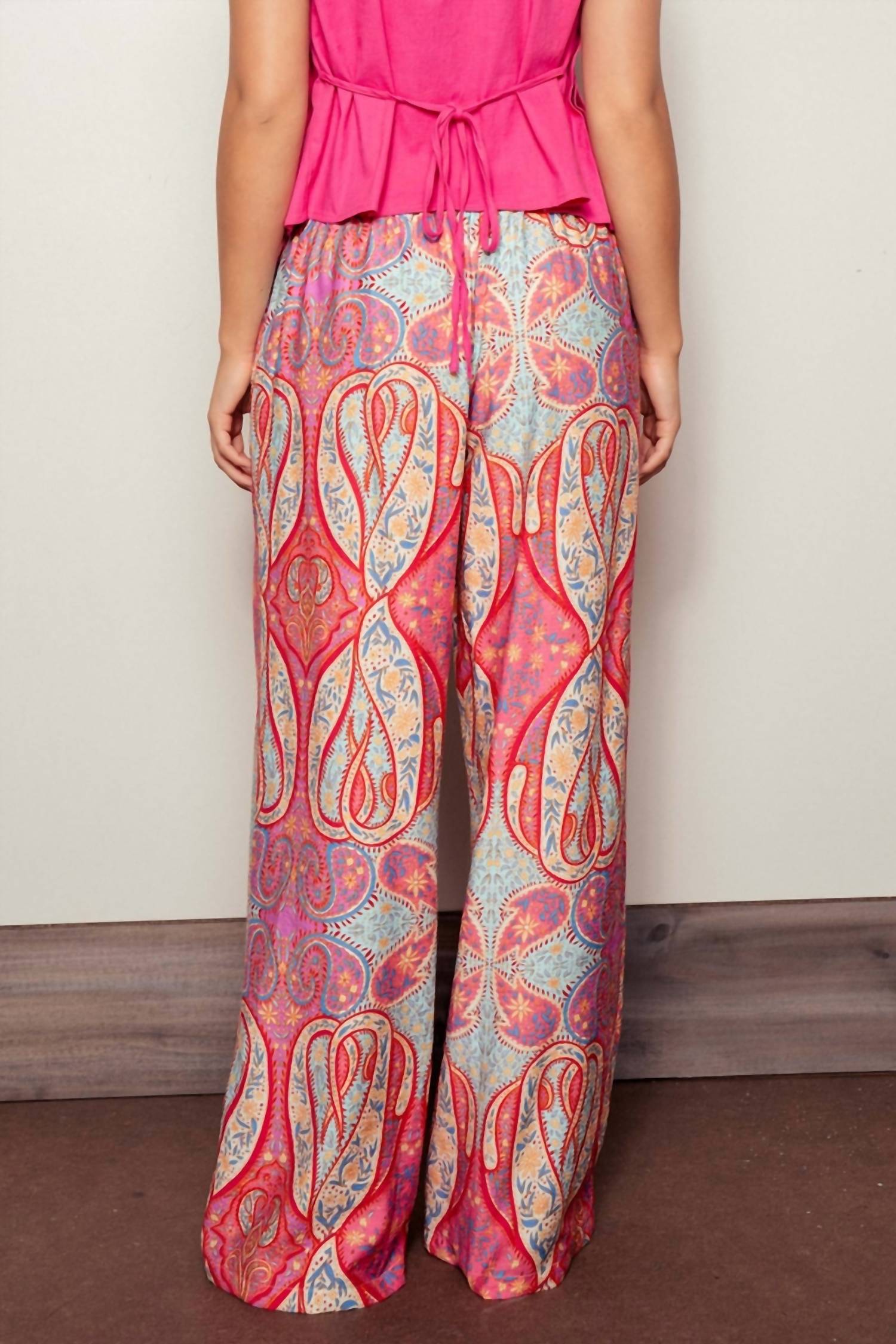 Urban Daizy - Paisley Print Wide-Leg Statement Pants
