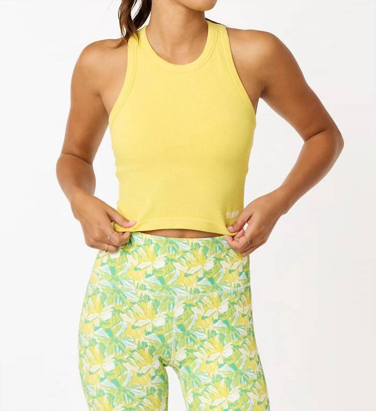 Cream Yoga - Mia High Neck Built-in Bra Tank Top
