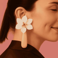 Michael Nash Jewelry - Women's Flora And Mother Of Pearl Resin Drop Clip Earrings