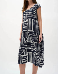 Joseph Ribkoff - Abstract Midi Cocoon Dress