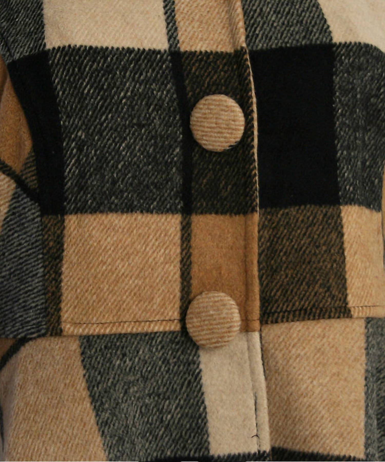 Ryu - Plaid Wool Jacket With Faux Fur Scarf