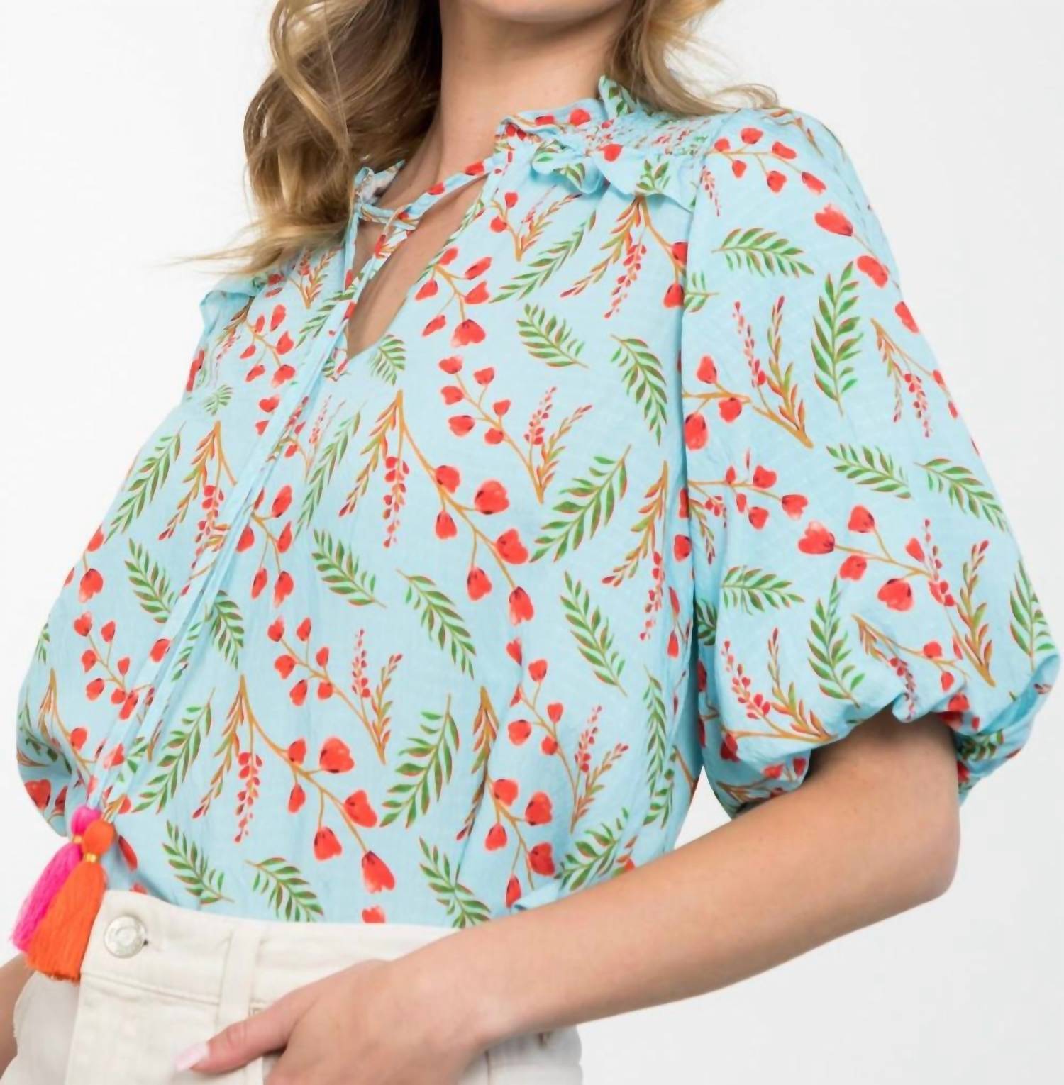Thml - Puff Sleeve Print Top