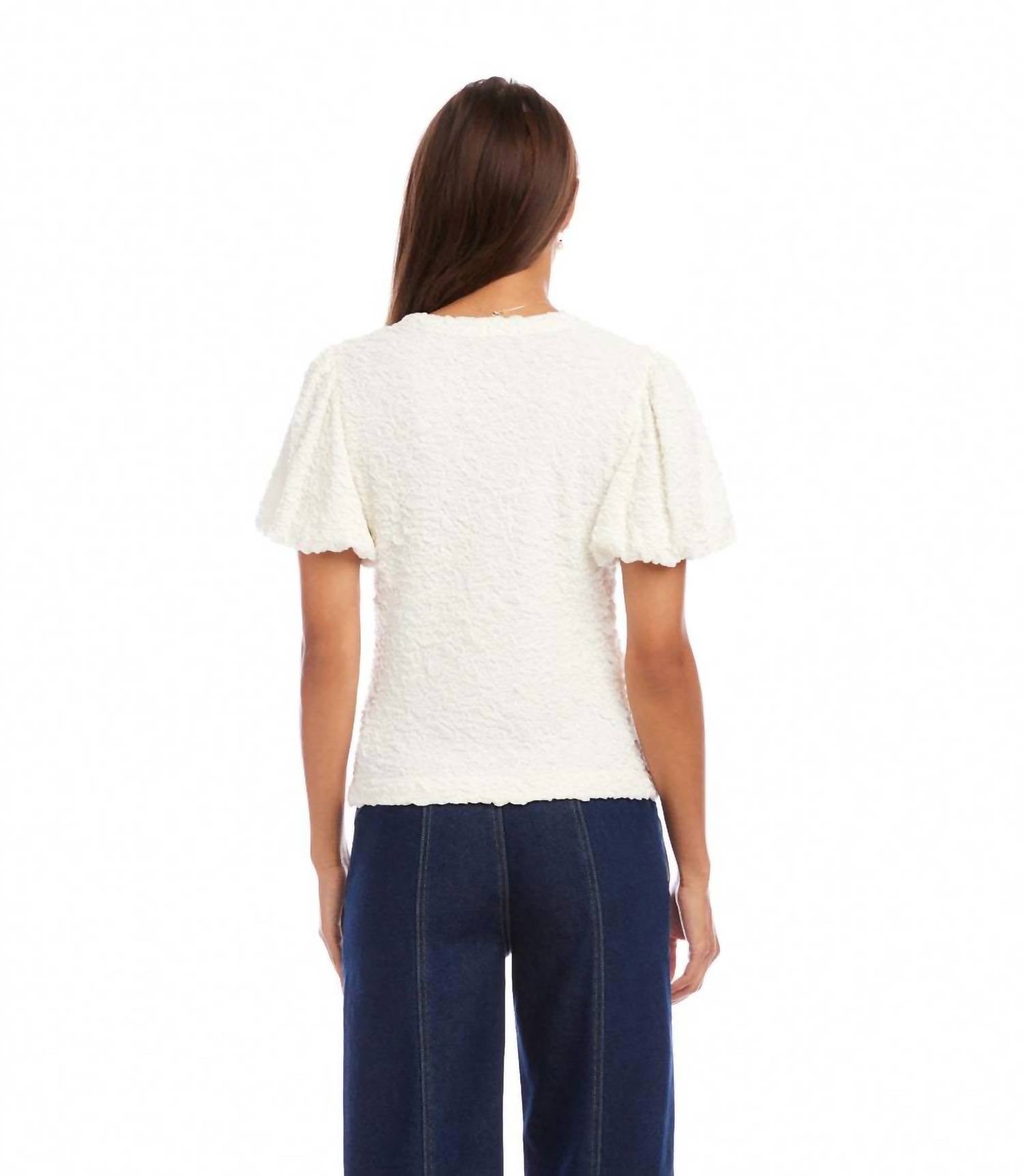 Karen Kane - Puff Sleeve Textured Top