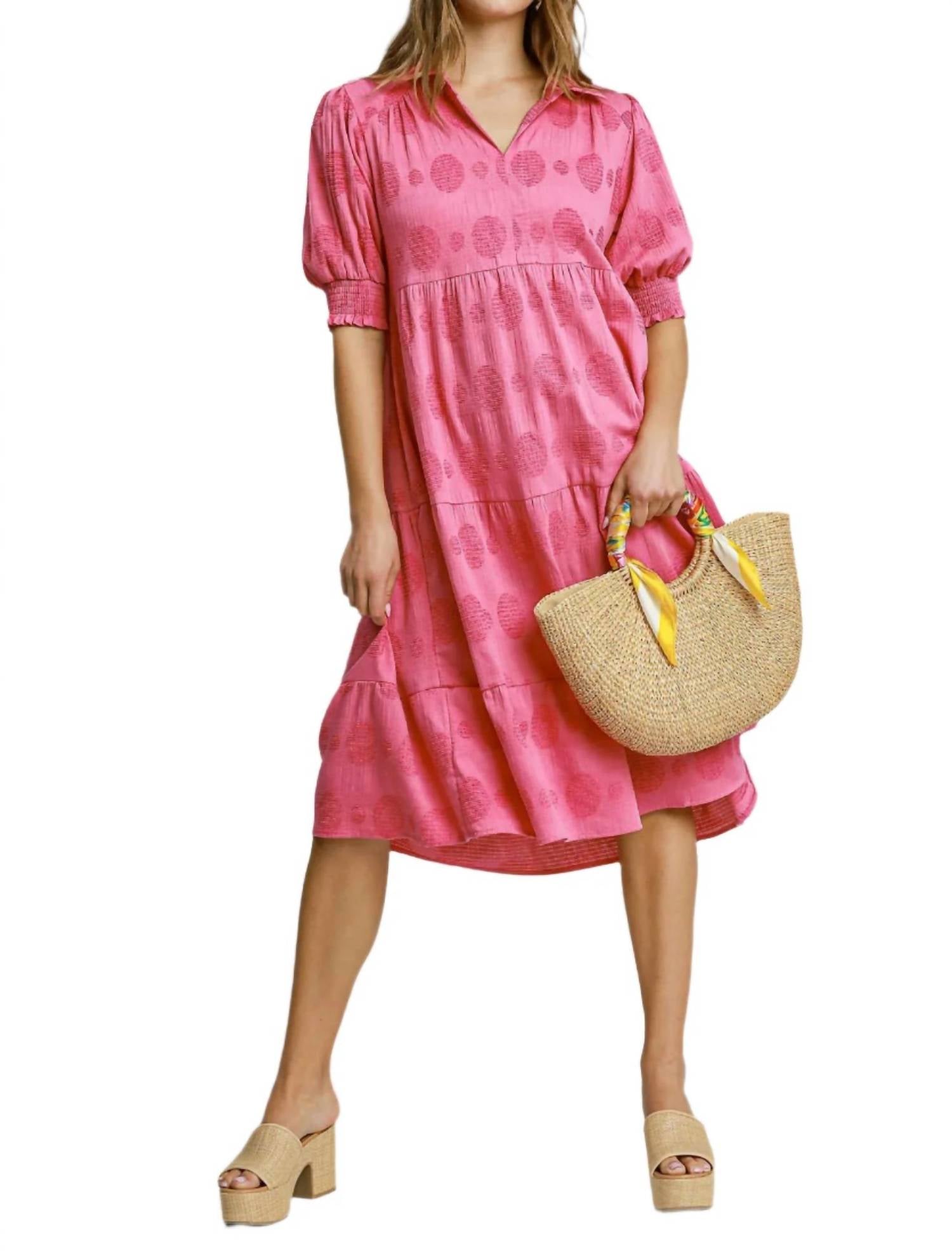 Umgee - Jacquard Tiered Midi Dress
