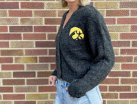 Gameday Social - Iowa Hawkeye Cropped Button Front Cardigan