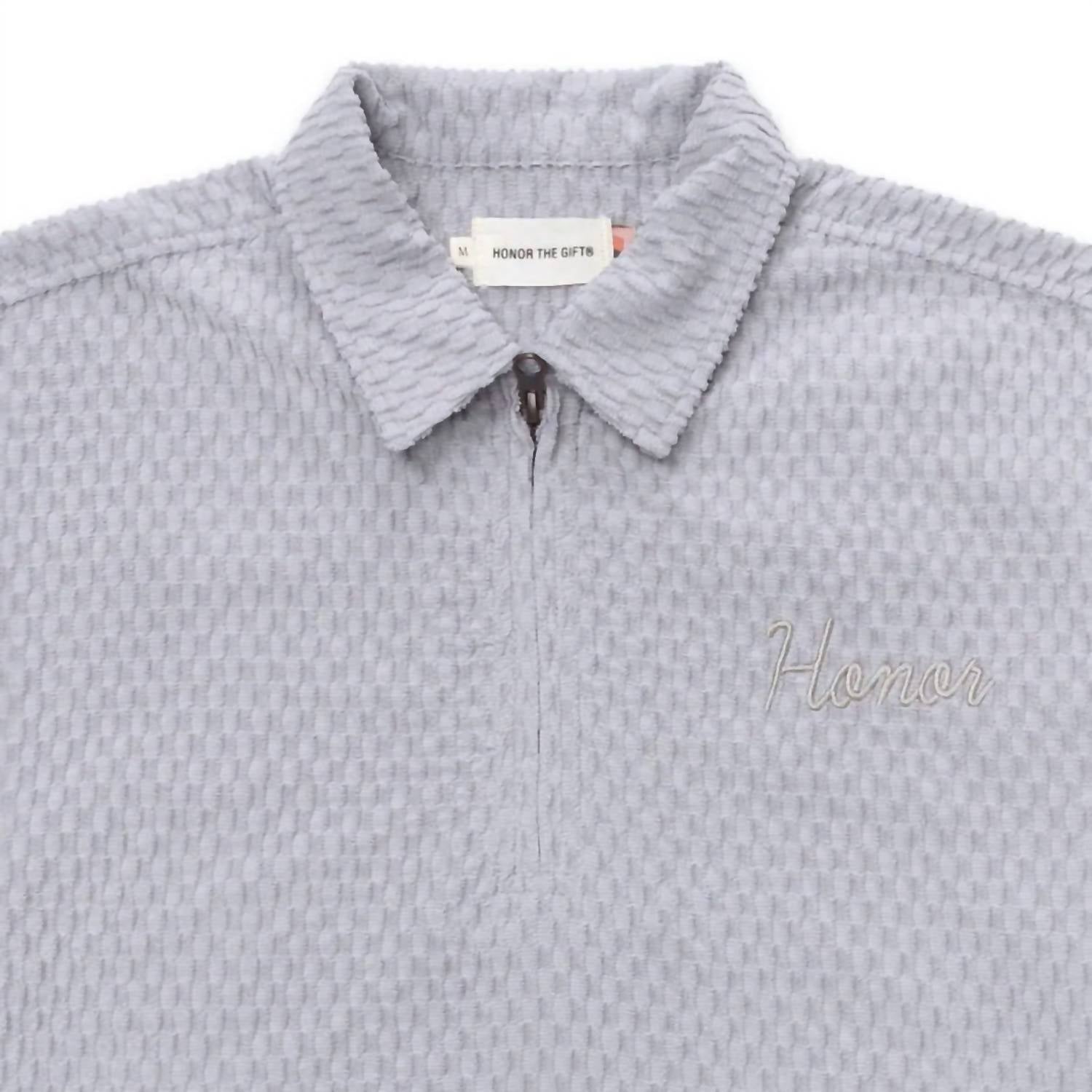 Honor The Gift - Textured Knit Quarter Zip Top