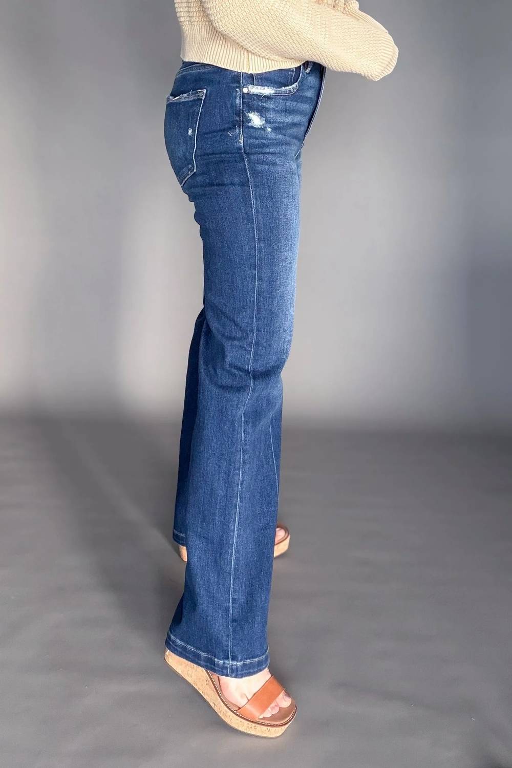 Risen - High Rise Tummy Control Straight Leg Jeans