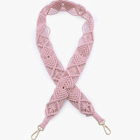 Jen & Co. Women's Woven Macrame Crossbody Purse Strap in mauve pink - women's item