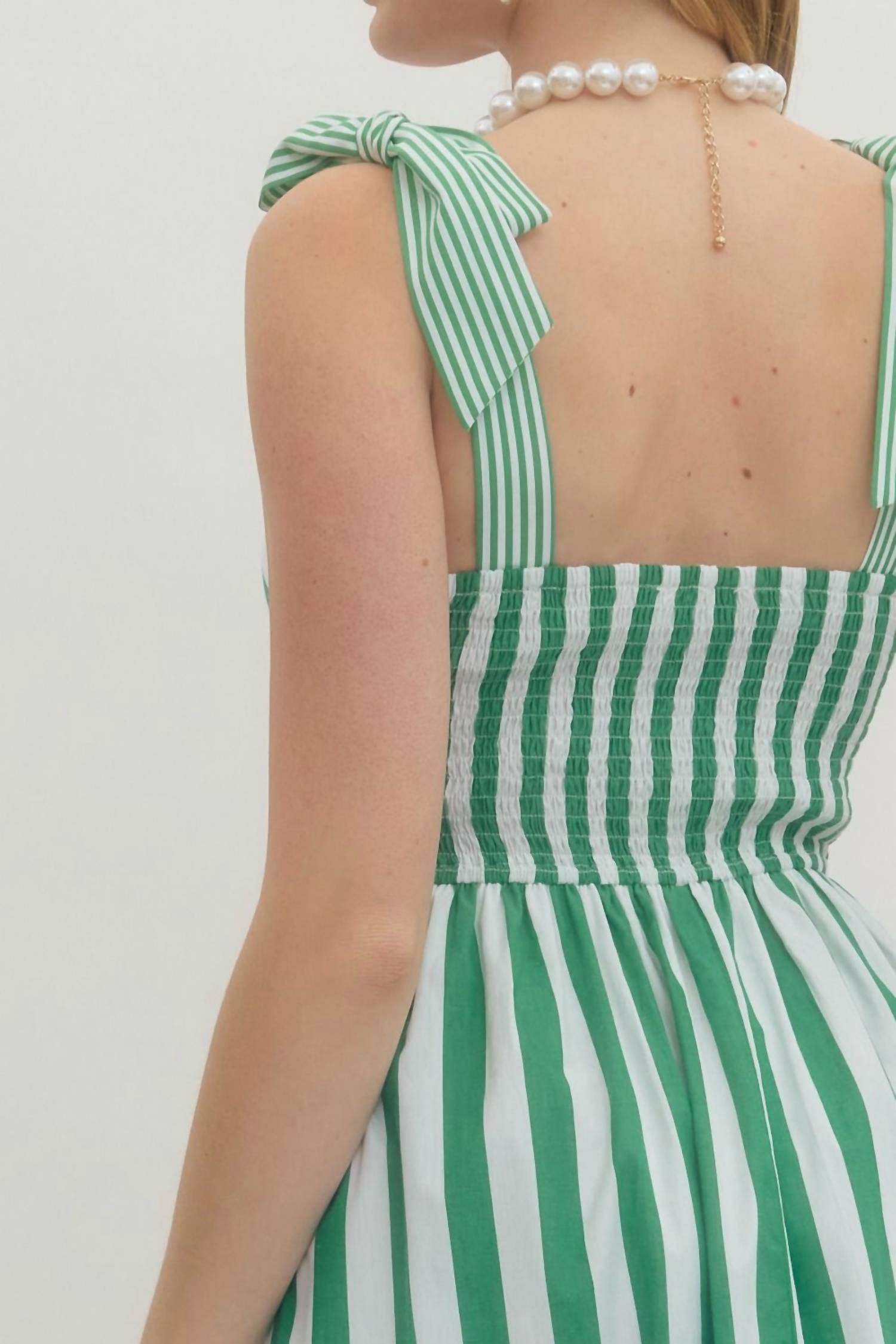 entro Riley Striped Dress in green - women's dress - view 5