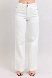 Judy Blue - High Waist Double Button Trouser Wide Jeans