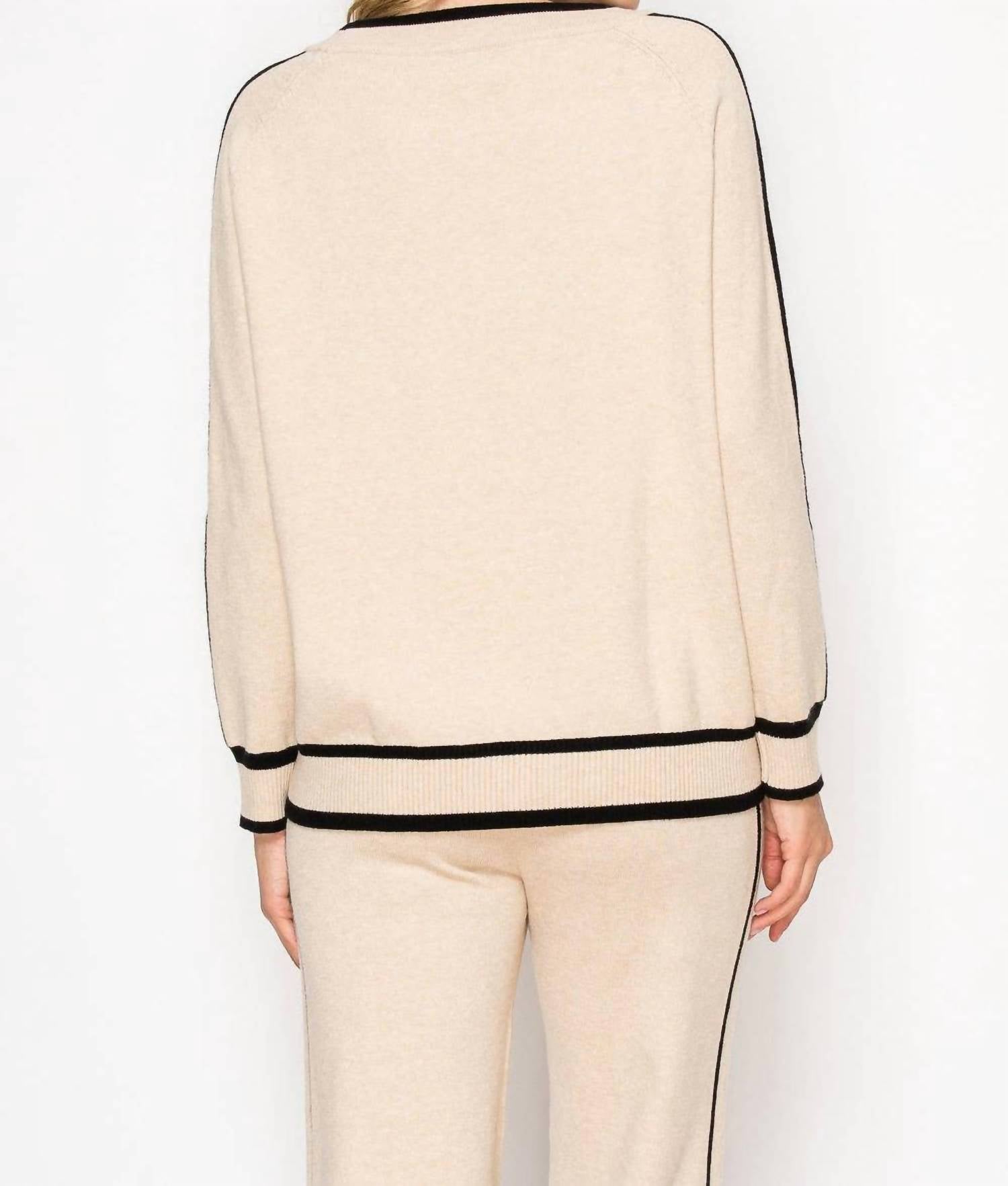 Joh Salina Knitted Sweater Top in khaki - women's sweater - alternate view