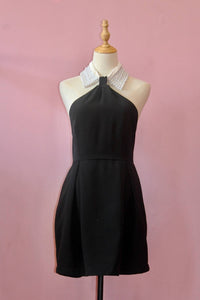 L'ATISTE Women's Midnight Muse Halter Neck Mini Dress in black - women's dress