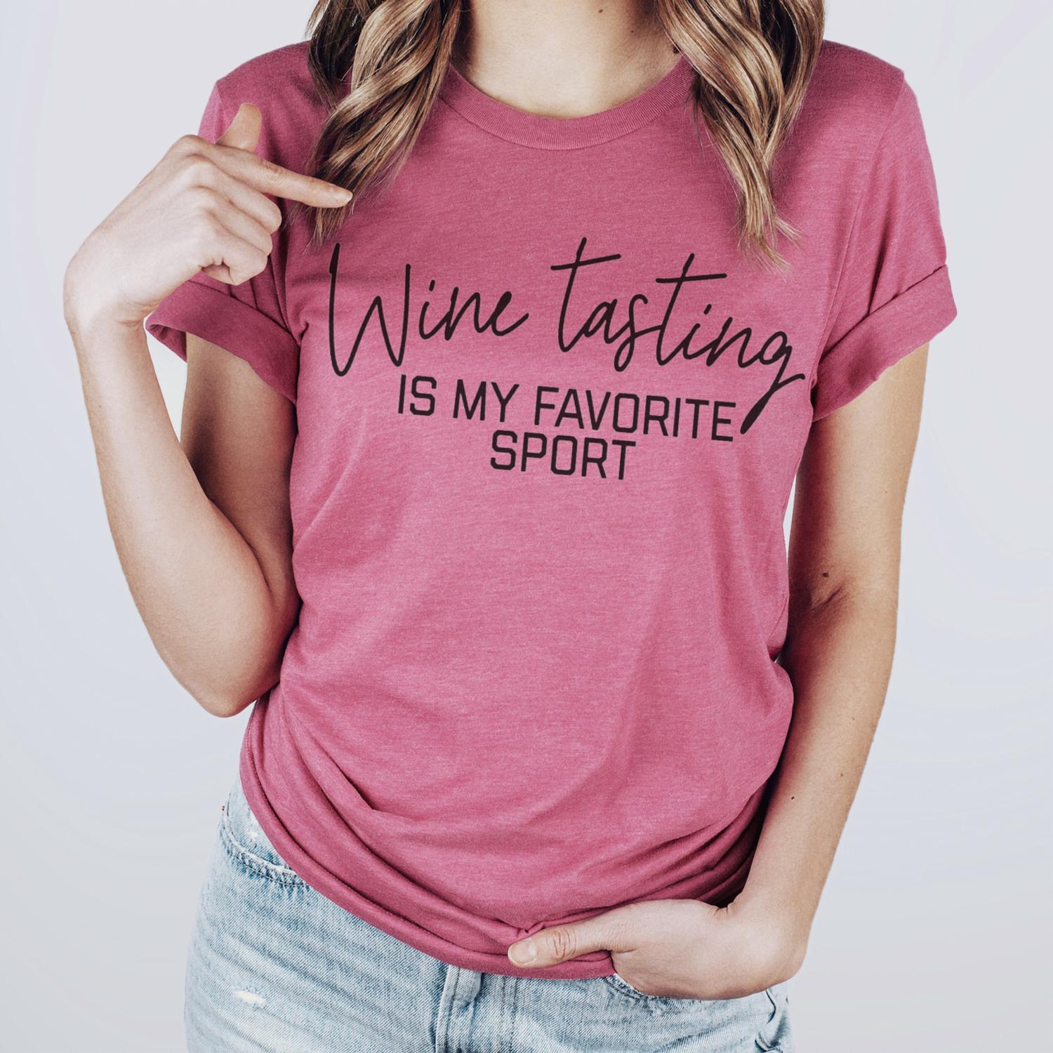 Dk Handmade - Wine Tasting Is My Favorite Sport T-Shirt