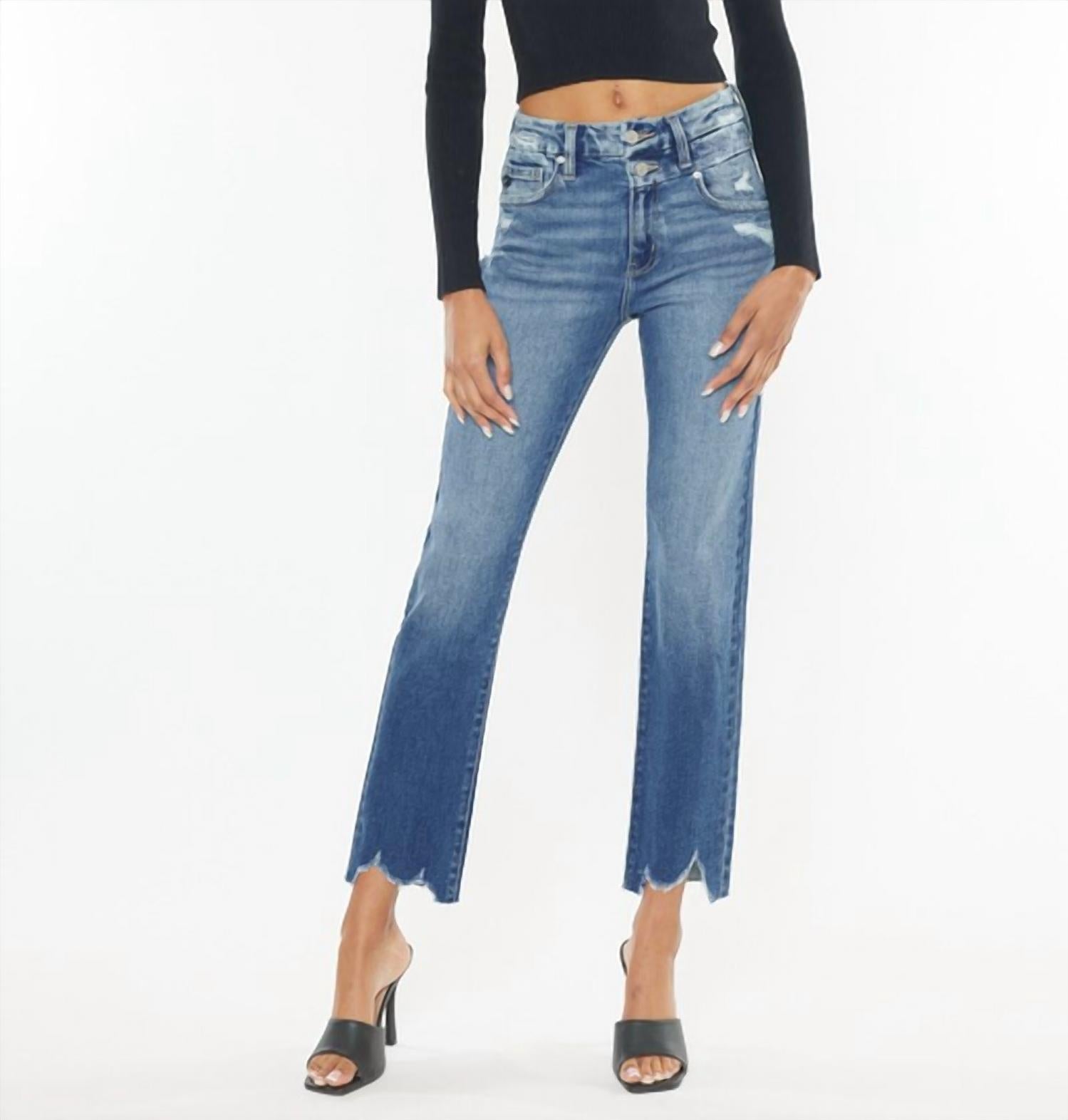 Kancan - High Rise Straight Leg Jeans