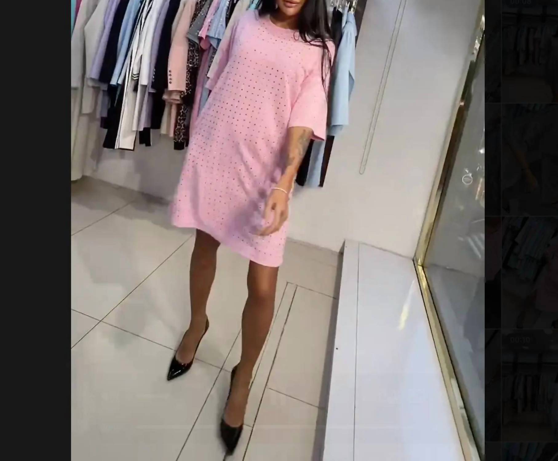 Zanardi - Rhinestone T-shirt Dress