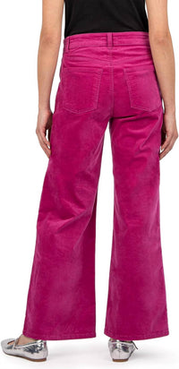 KUT FROM THE KLOTH Jean High Rise Flare Jeans in fuchsia - women's jeans - detail view