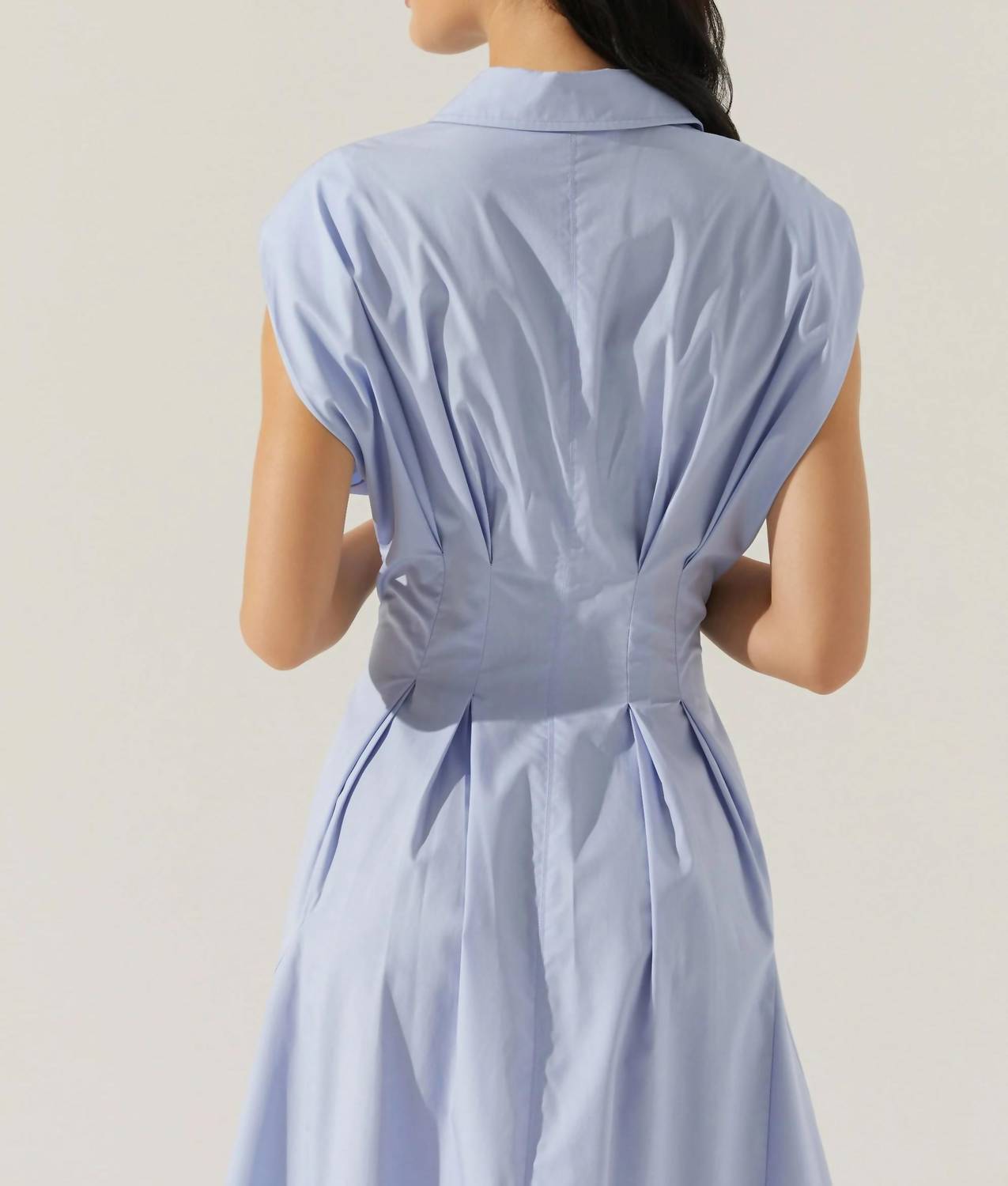 Astr - Beckett Tapered Waist Pleated Midi Dress