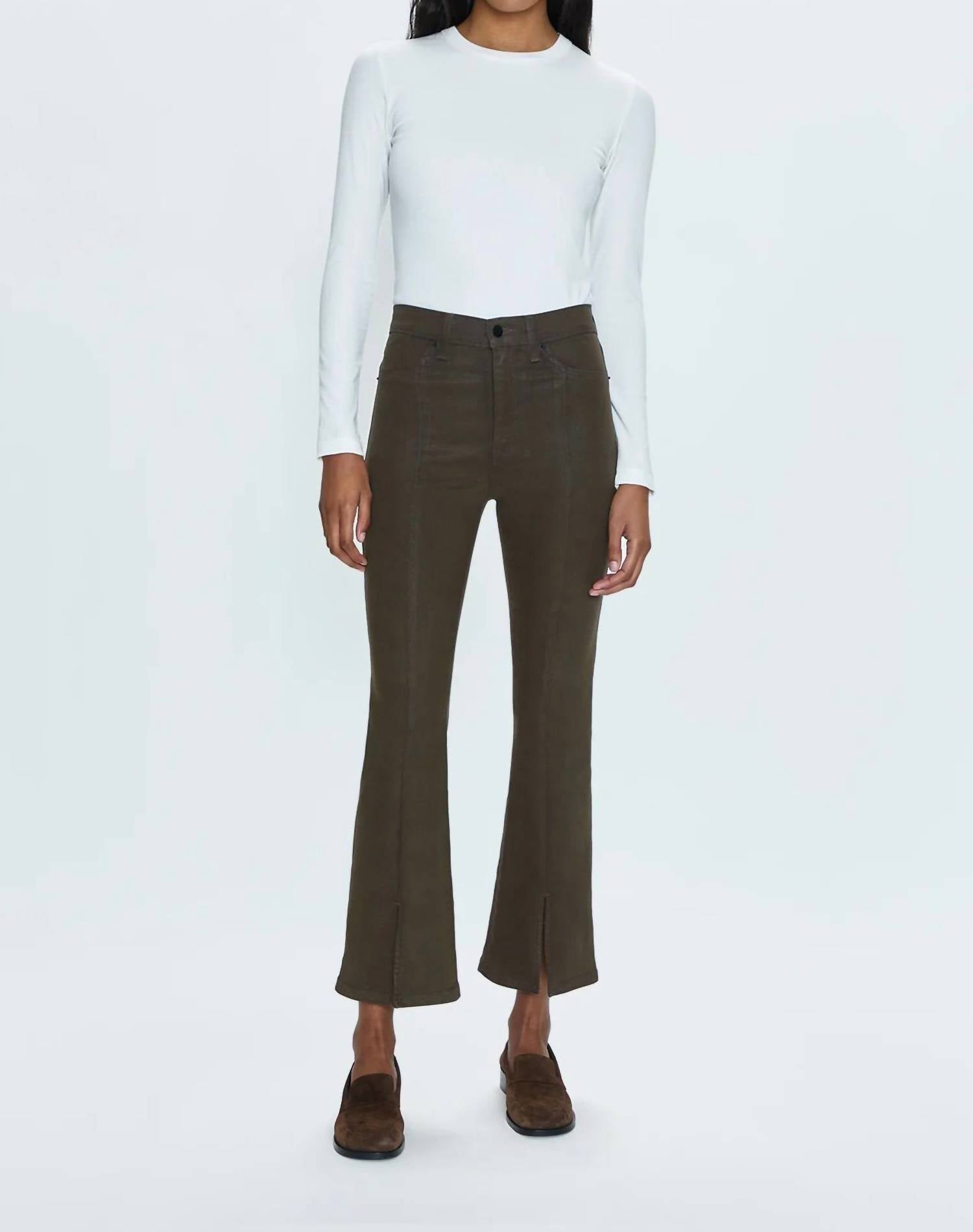 PISTOLA Lennon High Rise Bootcut Jeans With Slit in coated palm - women's jeans
