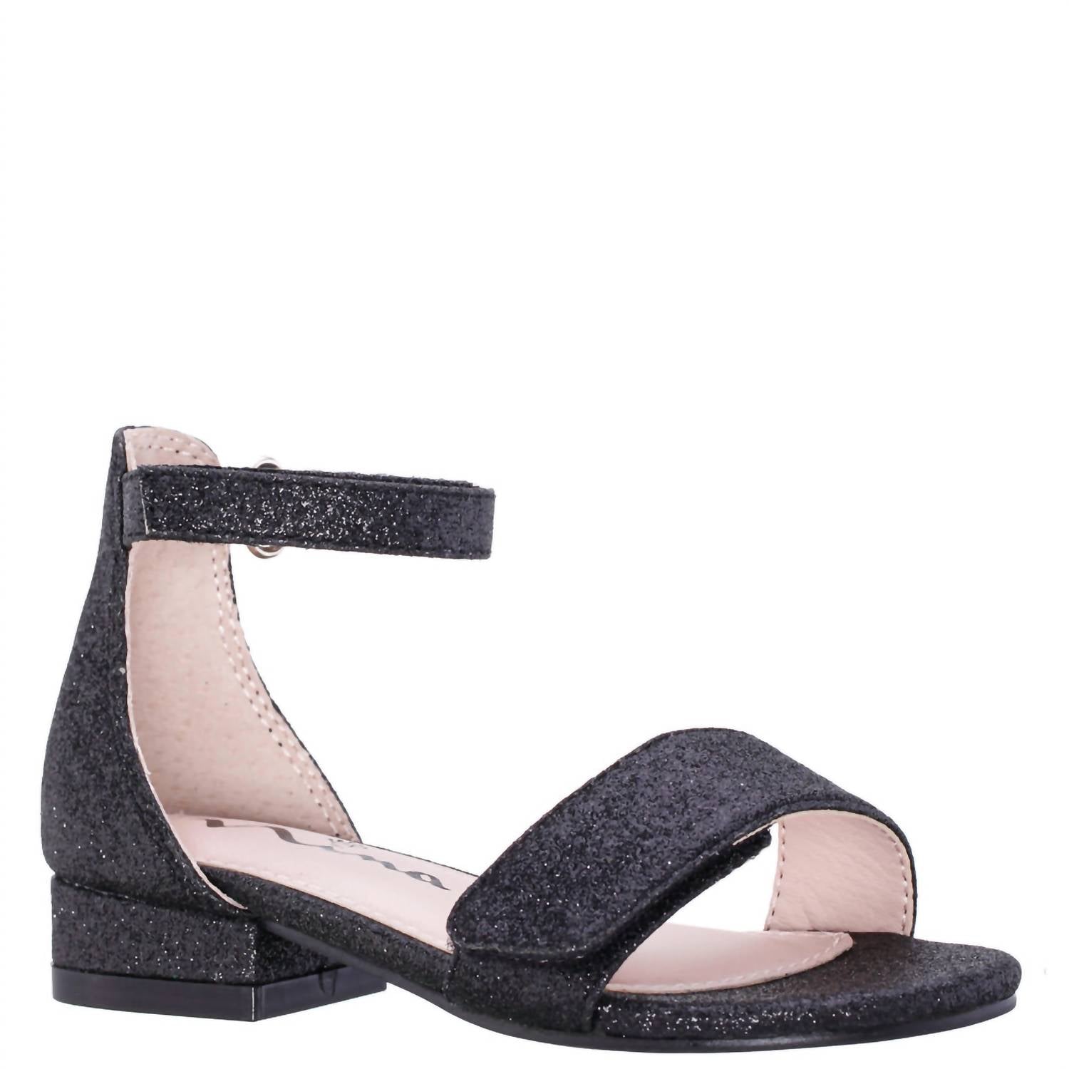 Nina Girls Rejina Ankle Strap Sandals in black glitter - kids' sandal