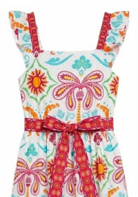 maude vivante Women's Elsie Maxi Dress in geo palms - women's dress - detail view