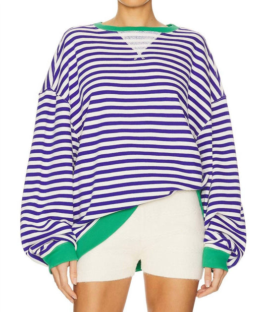 Free People - Classic Striped Oversized Crewneck Sweater