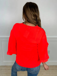 Jess Lea - All Ruffled Up Lightweight 3/4 Sleeve Top