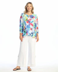 Jess & Jane - Burnout Tunic With Mesh Contrast Top