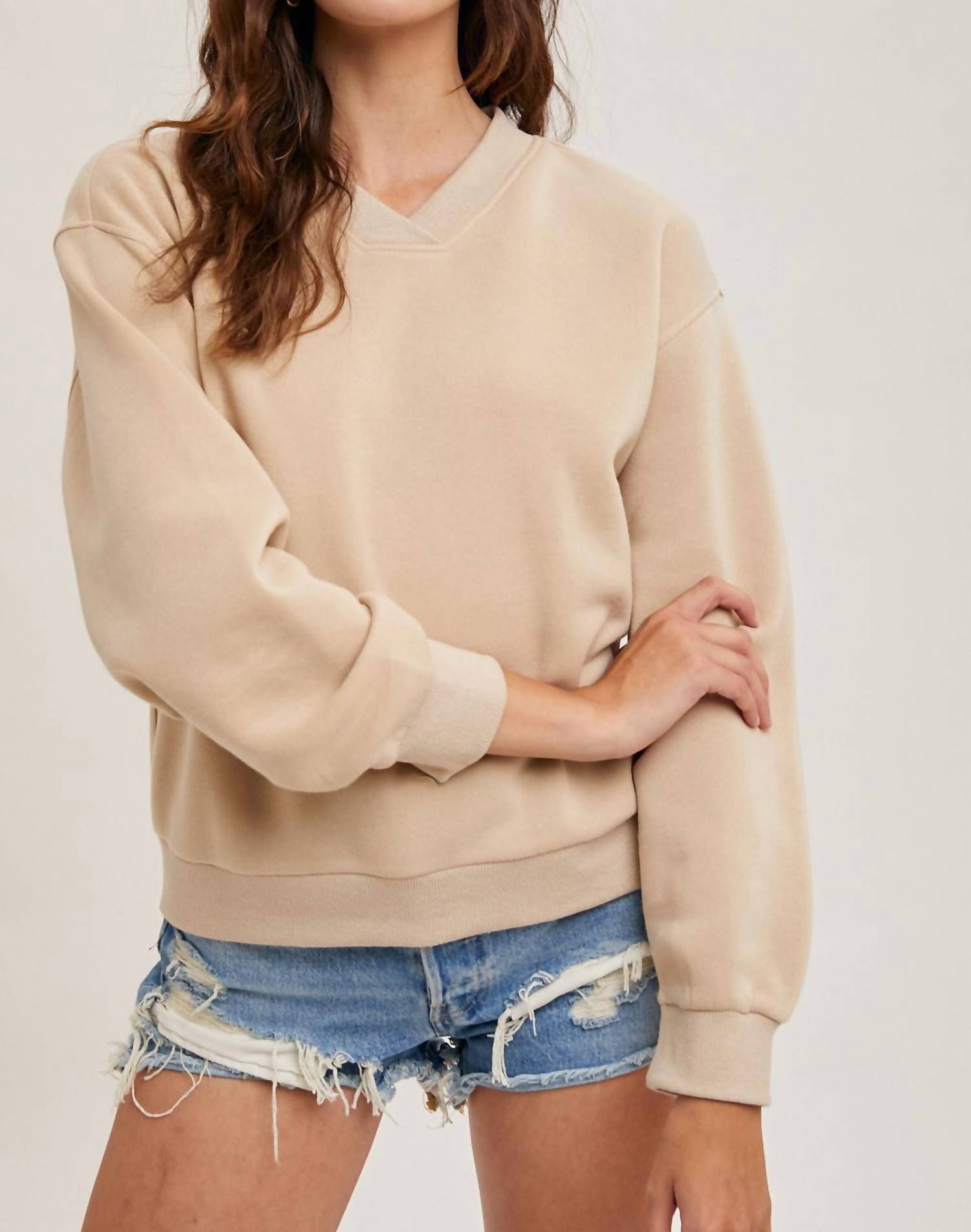 Bluivy - Long Sleeve V-neck Sweatshirt